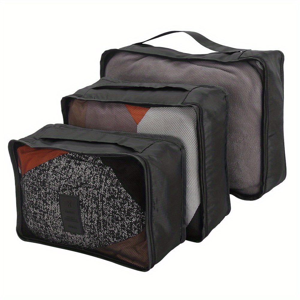 TEMU 6pcs Travel Luggage Packing Organizers With Laundry Bag, Packing Cubes For Suitcases, Travel Luggage Packing Organizers With Laundry Bag,