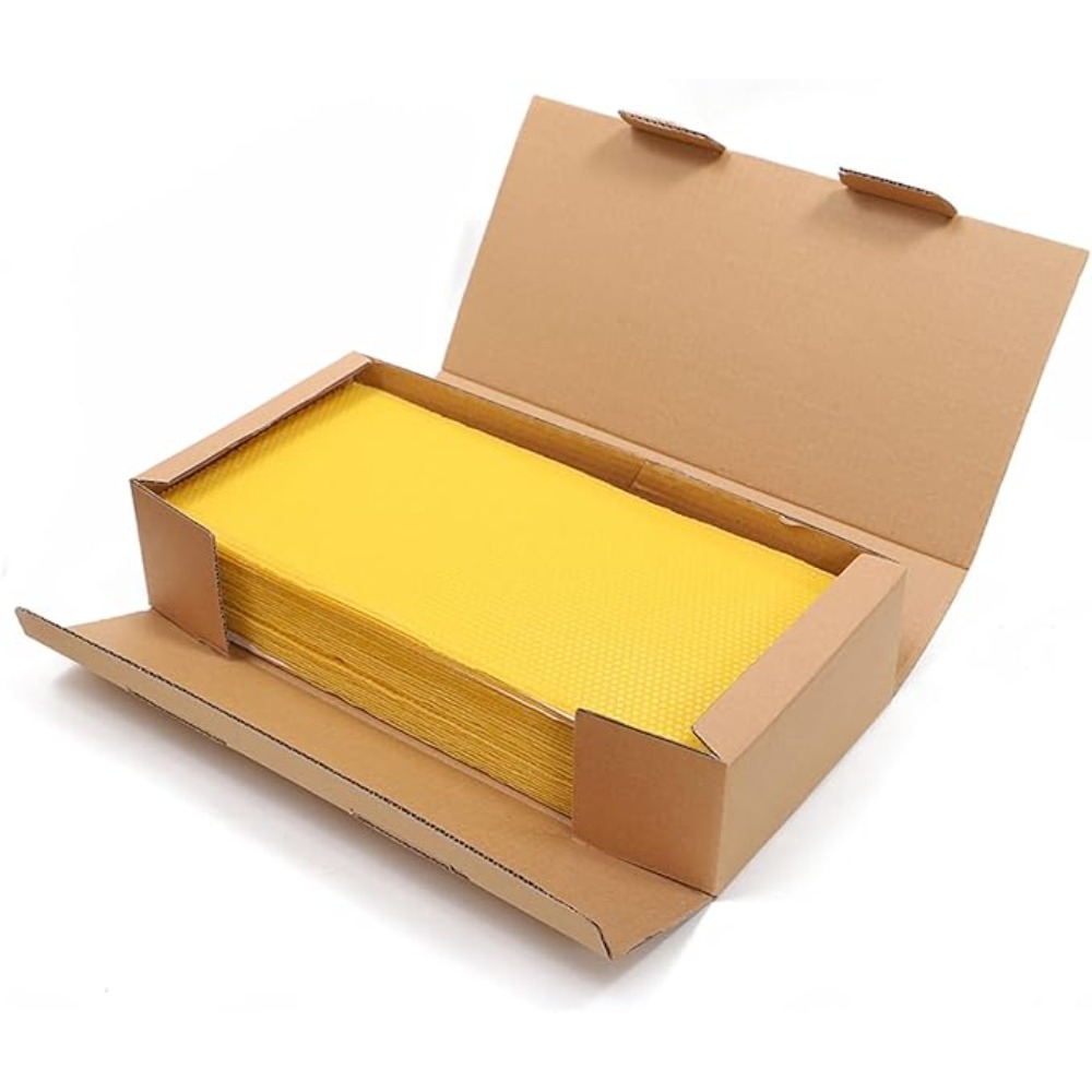 30pcs Beeswax Sheets, Bee Hive Frames And Wax Foundations Beeswax Honeycomb Sheets For Beekeeping Candle Making, Beeswax Honeycomb Foundation Sheet 5.4mm Cell Size For Apis Mellifera