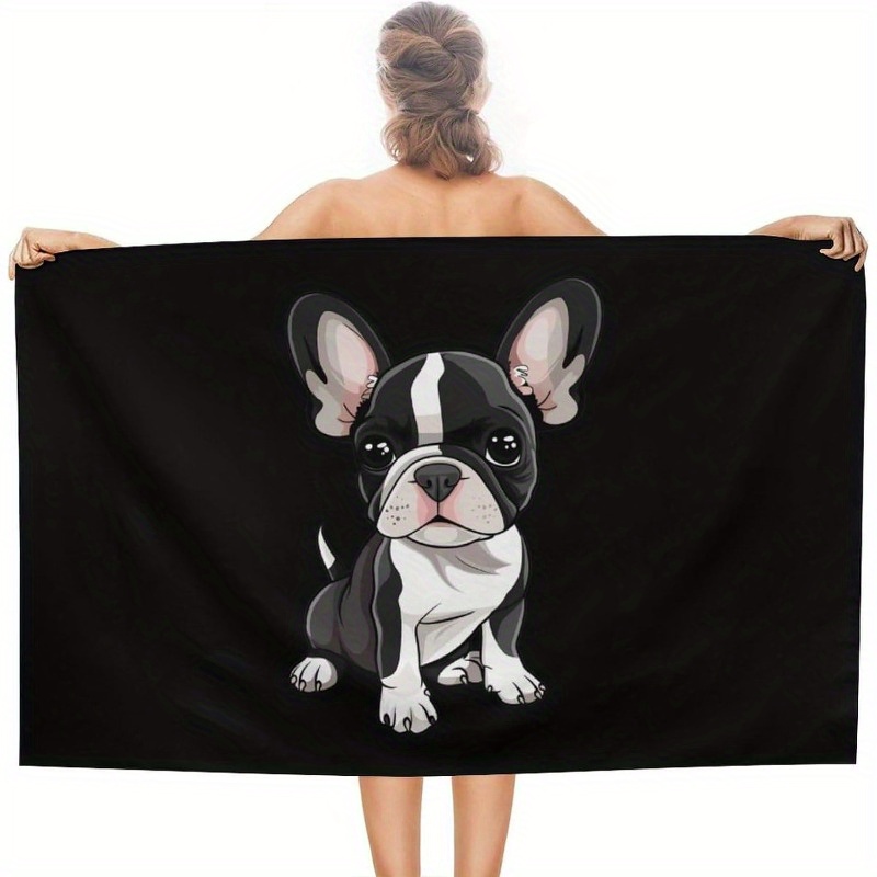 

Cute Boston Terrier Beach Towel - 28x55 Inch, Lightweight & Quick-dry For Travel, Sports, Swimming - Accessory