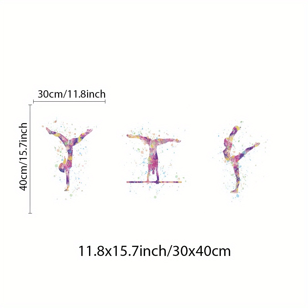 TEMU 3pcs Unframed Colorful Wall Art, Silhouette Art Wall Art, Design Art Prints, Dynamic Expression Canvas Print, Dance And Movement Canvas Artwork,