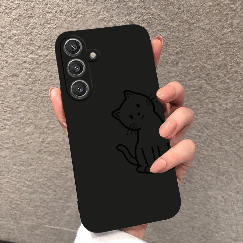 Phone Case - The Cute Tilted-head Kitten Suitable For Galaxy A73, A55, A54, A53, A52, A51, A50 New Phone Cases, As Well Black Protective Cases