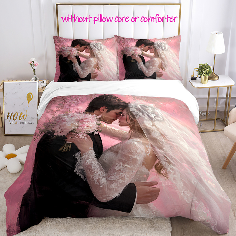 

1 Set Bedding - Personalized Duvet Cover And 2 Pillowcases, , Washable, , Tear , - For Bedroom Decor