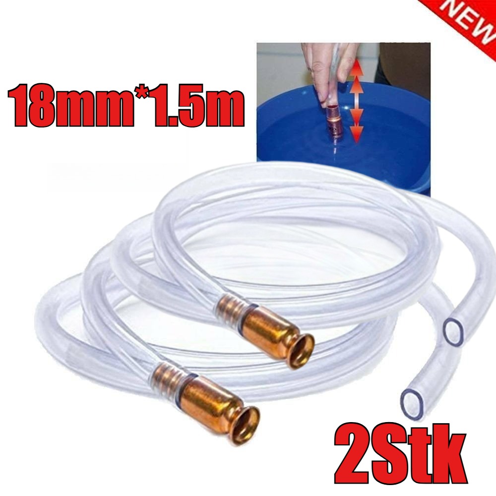 18mm X 1.5m Flexible Siphon Pump Hose, Durable Liquid Transfer Tubing, Portable Shaking Pump Suction Pipe For Oil Water Fuel Transfer