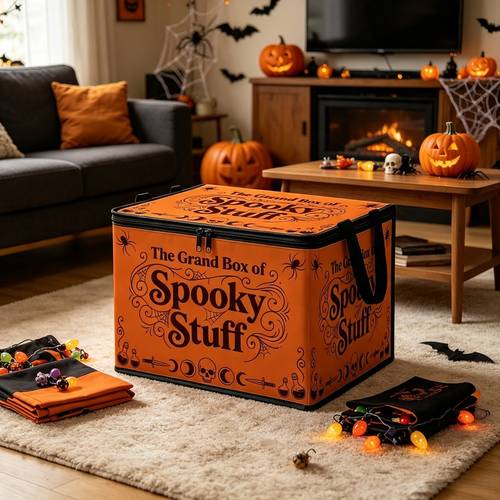 item picture mcmls vintage gothic storage basket with box of label foldable lid suitable for halloween decorations closure box for home clutter holiday attire spooky room decor
