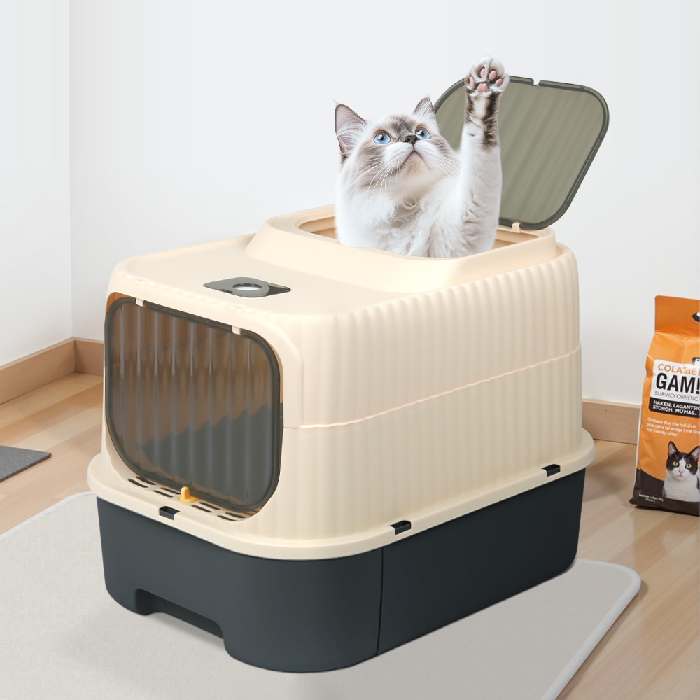 Large Capacity Cat Litter Box, Pet Supplies, Cat Toilet With A Design, Measuring 37 By 49 By 37 Cm