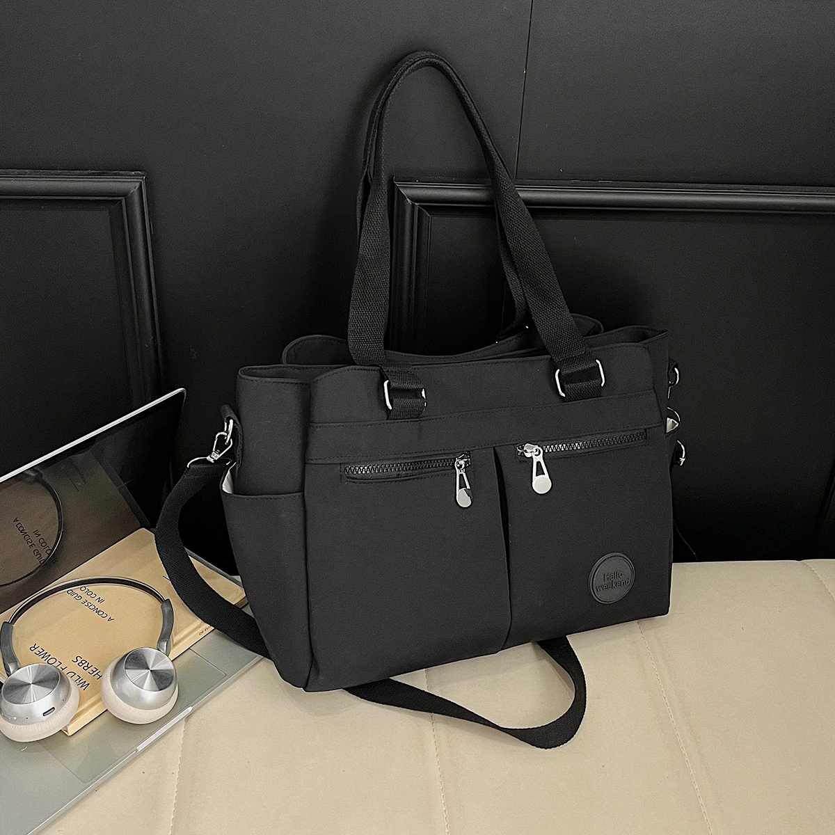 TEMU Large Capacity Nylon Tote Bag, Multi- Commuter Bag, Used As A Shoulder, Crossbody, Or Handheld Bag, Suitable For Travel, , Commuting, And
