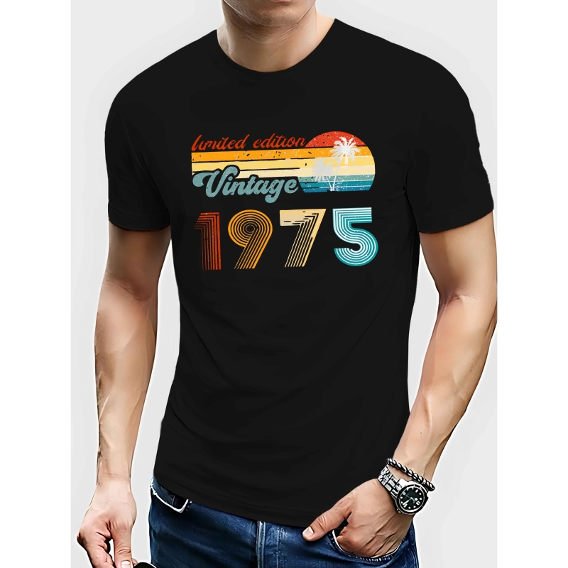 

Vintage 1975 Men's Short Sleeve T-shirt Summer T-shirt Top