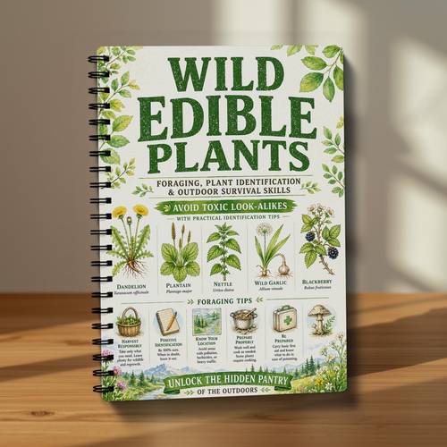 foraging and edible plant identification study notebook wild food herbs fruits mushrooms notes classification and tracking outdoor survival nature study and bushcraft notebook