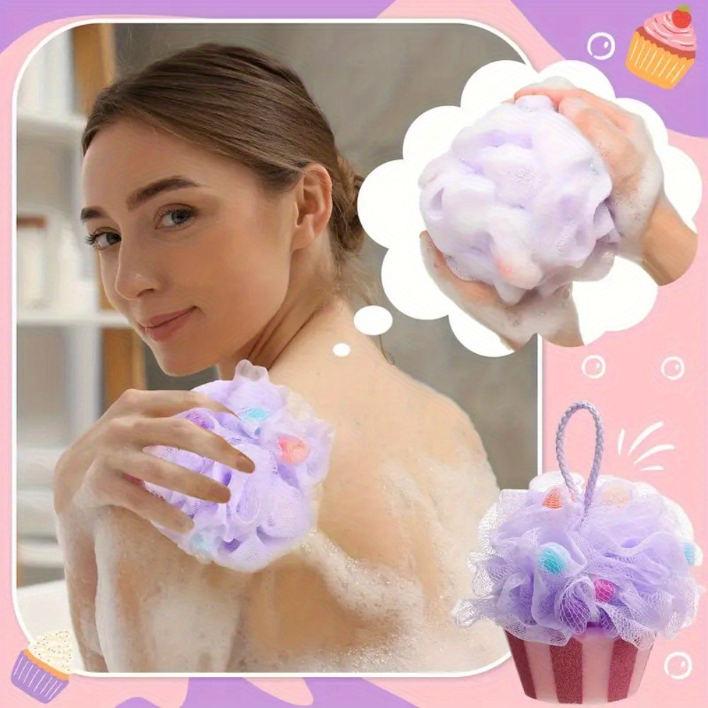 Cupcake Bath Ball - Soft Mesh 3D Bubble Sponge