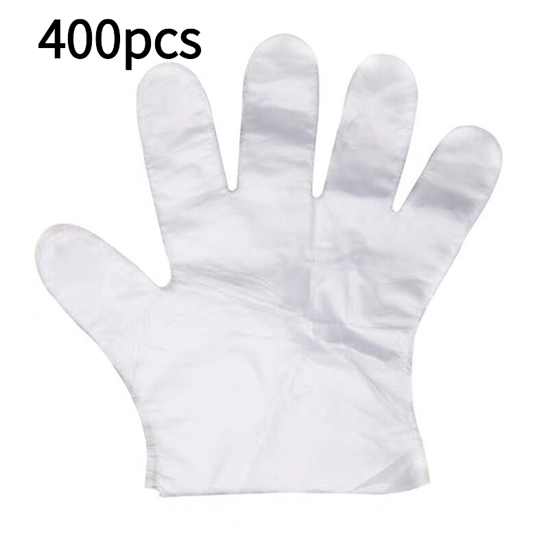 E-shop 400 Stück Einzelverpackte Einweghandschuhe. Transparent, Schmutzabweisend, Langlebig, PE-Material, Geeignet für Outdoor-Aktivitäten, Schönheit