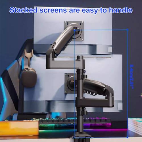 dual monitor arm adjustable desk mount for 17 27 inch monitors holds 4 4 to 20 lbs swivel monitor mount with vesa 75 x 75mm and 100 x 100mm f2