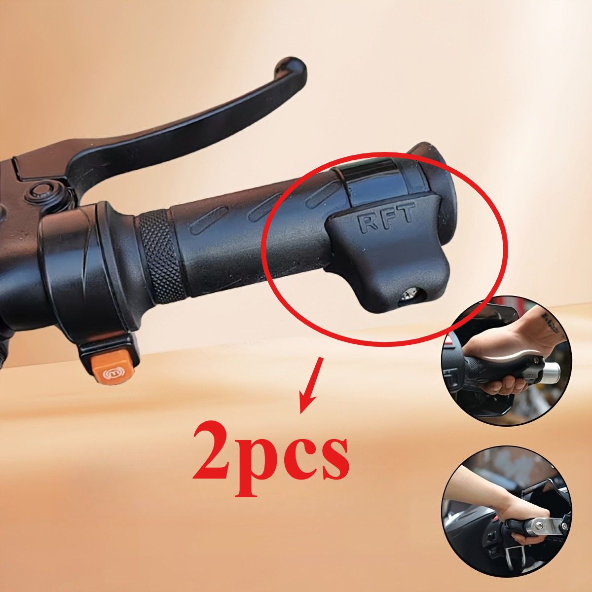TEMU バイク用ル補助具 2個セット ハンドレバー クルーズコン ハンドルバー 親指 手首 省力アクセサリー バイク改造用ハンドルバールアシスタント 燃費節約・省力アシスタント