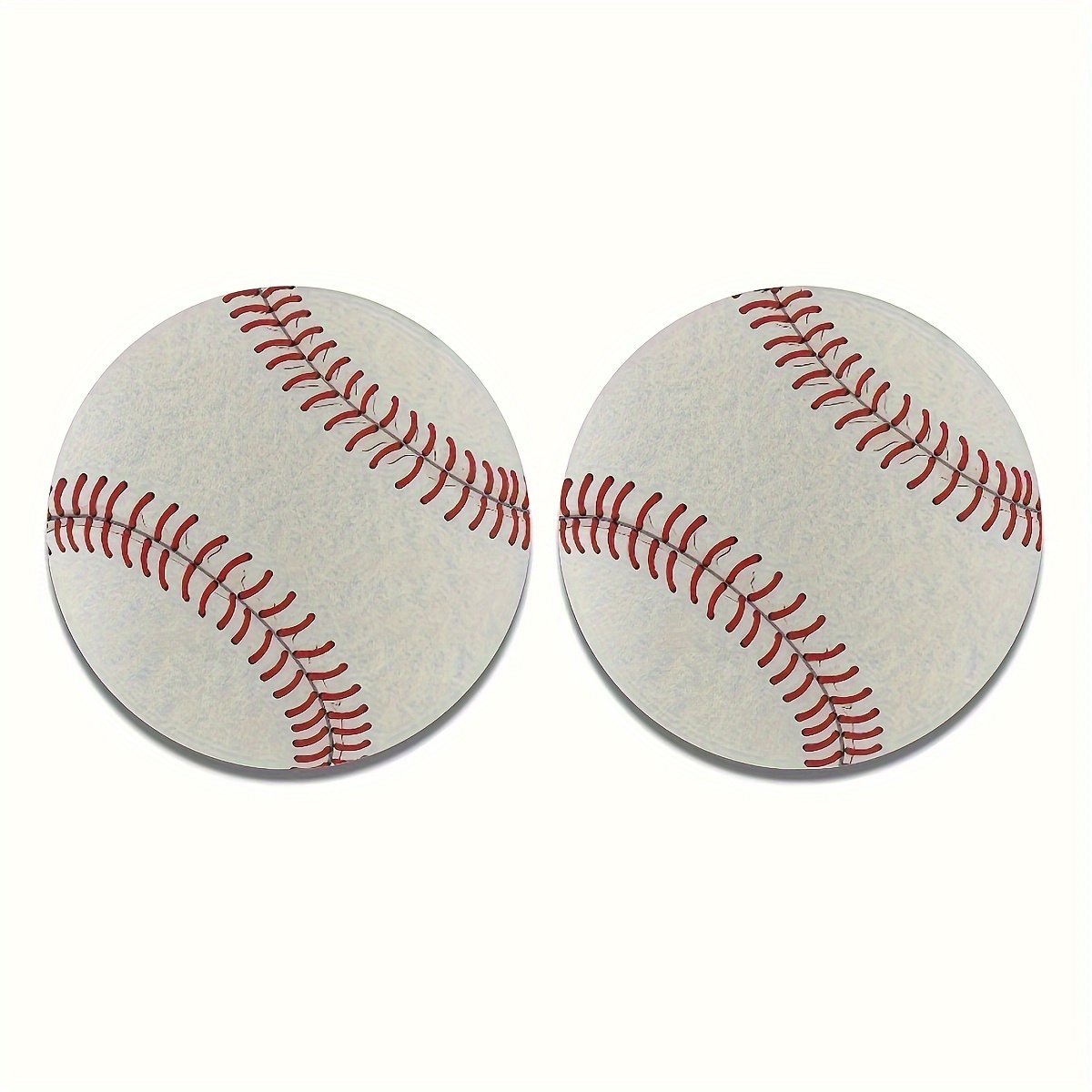 TEMU 2pcs Baseball-themed Absorbent Car Cup Holder Coaster Mats- Car Interior Accessories For Men& Women, Water Cup Coasters For Car Vehicles& Home