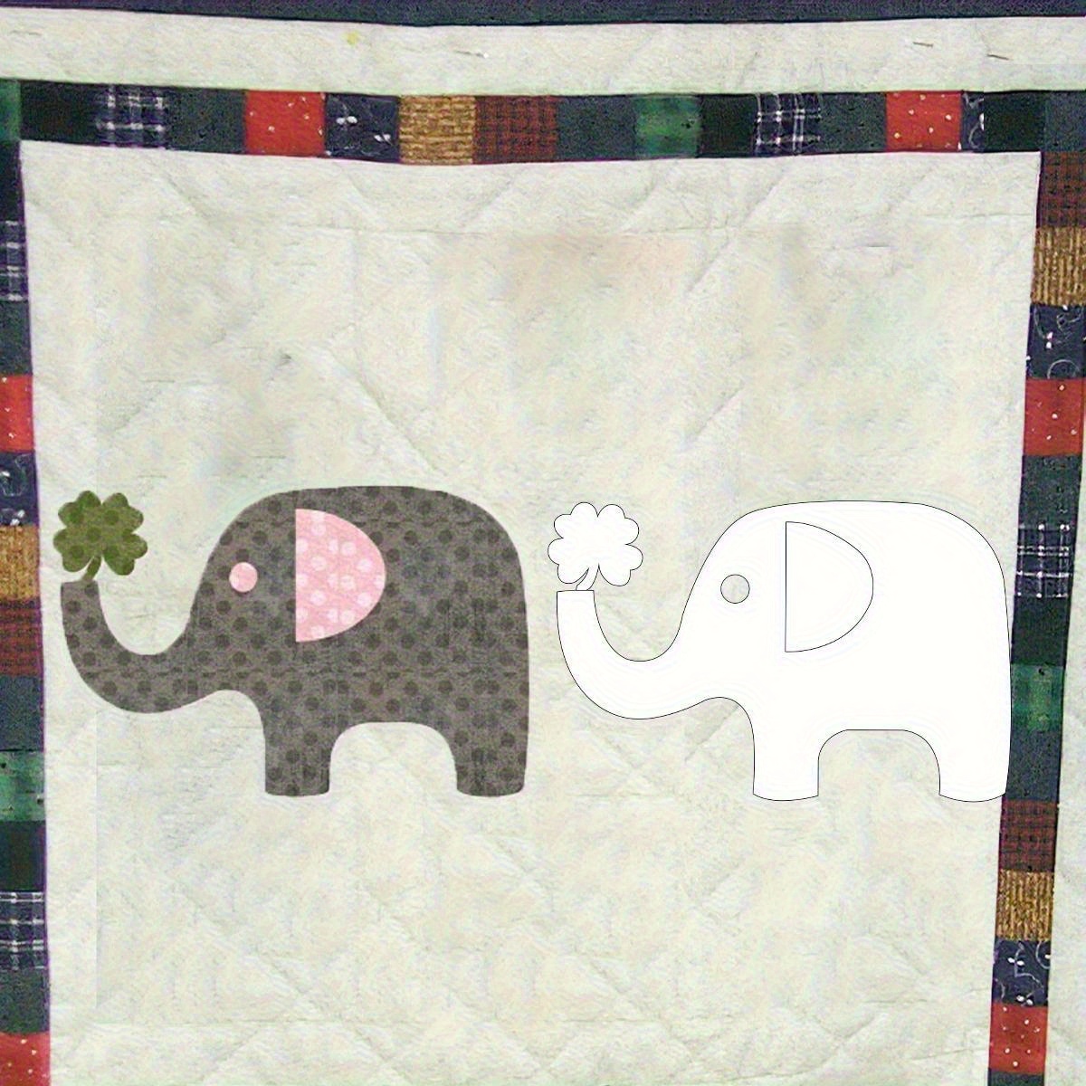 TEMU Acrylic Cute Elephant Patch Template - Precision Sewing Repair Tool, Suitable For Bedding, Pillowcases, Clothing, And Bags Patterns | Thick