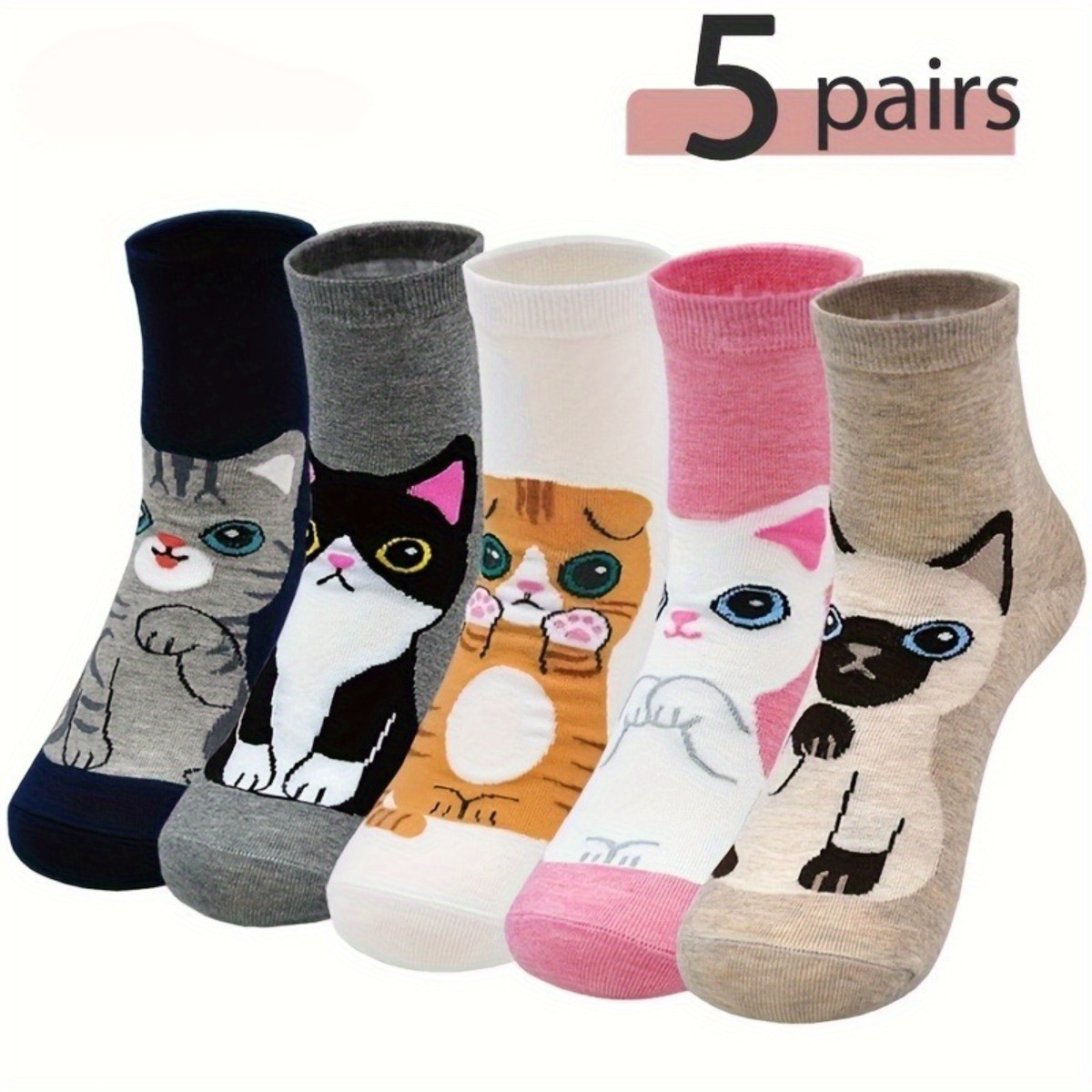 

5 Pairs Of New Mid-calf Socks Autumn And Winter Korean Trendy Women's Socks Breathable And Sweat Absorbing Fashionable And