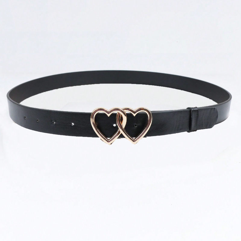 Plus Size Women's Double Heart Buckle Belt Accessory
