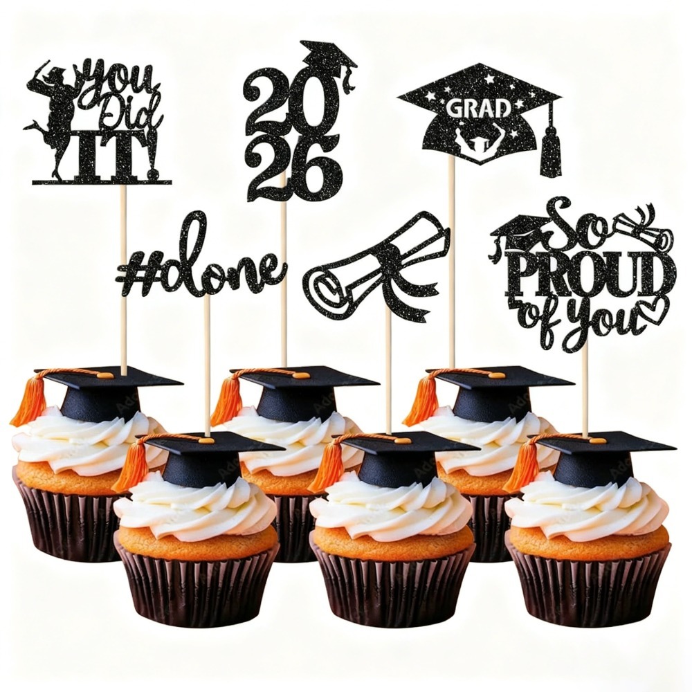 Cake Decorations For Graduation Featuring Caps, Diplomas, And Balls To The Class Of 2026 For High School And College Seniors
