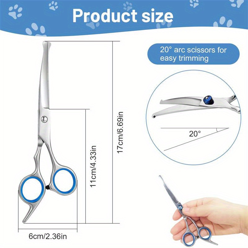 professional pet grooming scissors with rounded safety tips lightweight design made of 4cr stainless steel ideal for trimming nose ear face and paw hair for   dogs and cats Product details 4