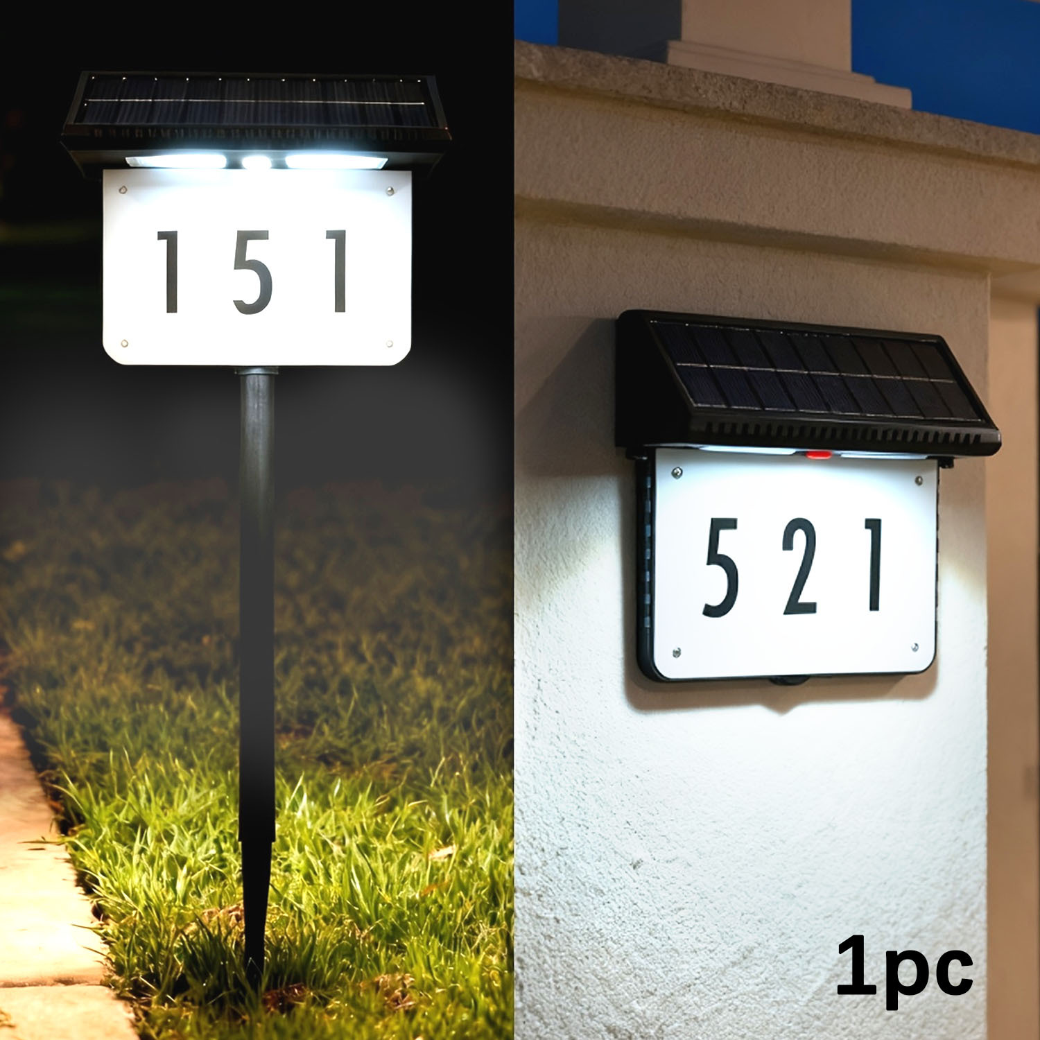 TEMU 2/. Solarzahlen für , Drei-Farb-Temperaturmodi, für Hausnummer Solarleuchte, für Hausnummer Leuchte für - und Gartendekoration, Adressschilder,
