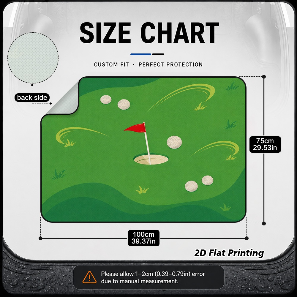 TEMU 2d Flat Printing - 1pc Personalized Golf Trunk Mat, For Sedans & Suvs, Stylish Auto Accessory Gift