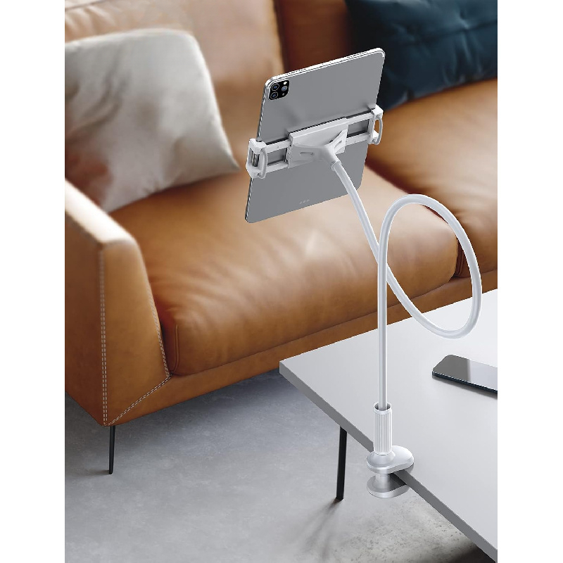 TEMU Support pour tablette à col de cygne, adapté aux têtes de lit, prend en charge les tablettes et les smartphones