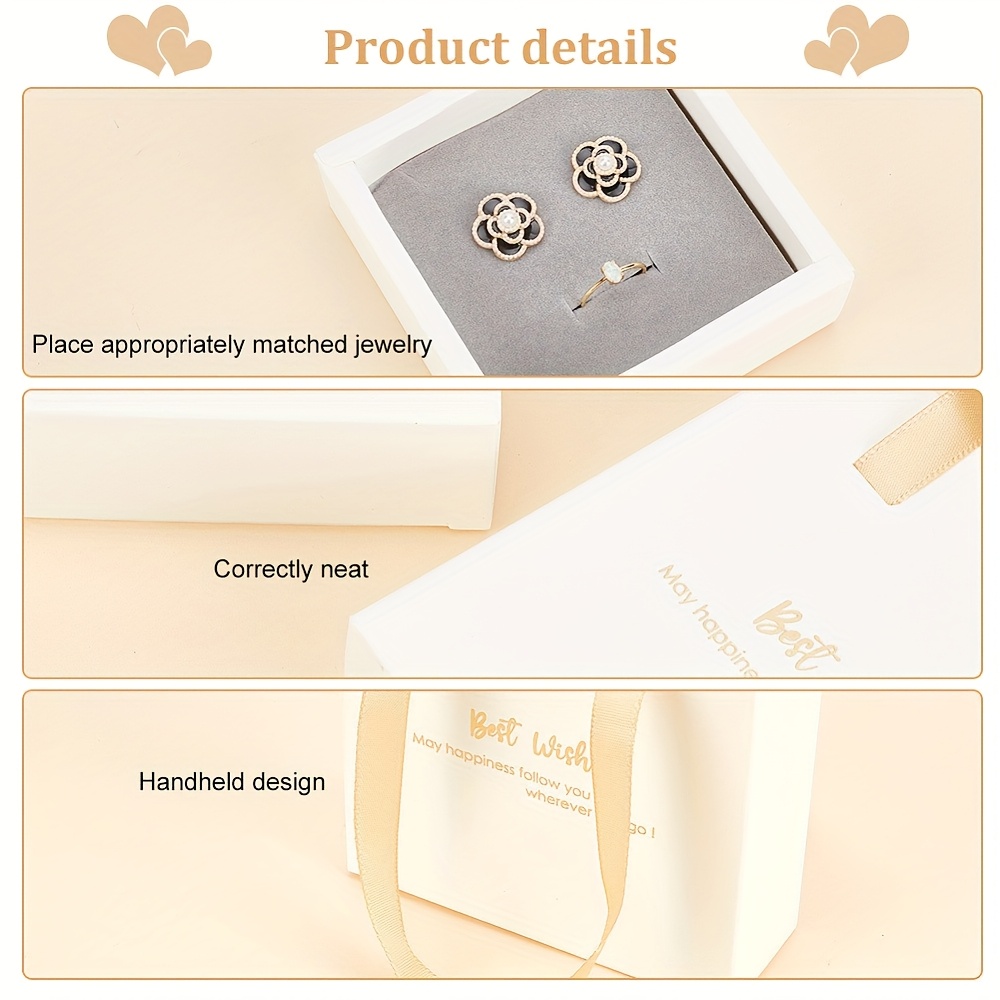 12 Elegant Jewelry Gift Boxes with Jute Rope Handles