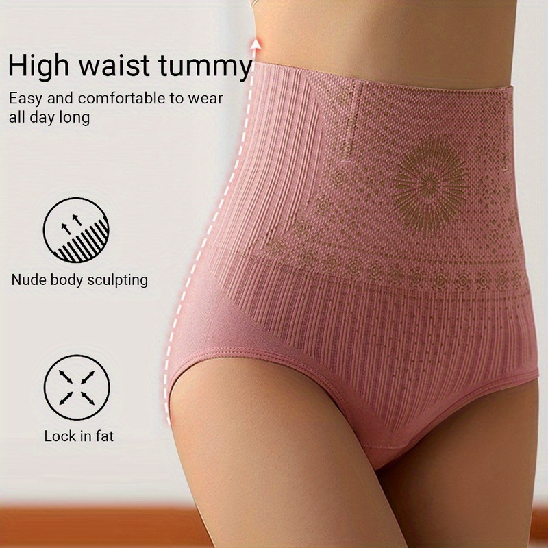 1pc Women's High Waist Shapewear Panties - Seamless Butt Lifting Tummy Control Slimming Underwear with Ruching Detailing, Postpartum Recovery & All-Season Wear, Solid Color Casual Style, Tummy Control Panties, Snug Fit Underwear