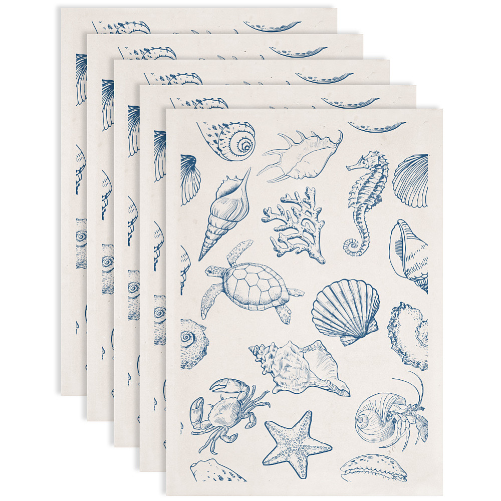 TEMU Set Of 5 Heat Transfer Sheets For Ceramics, Ideal For Pottery And Clay Projects. Underglaze Flower Designs Come In Various Shapes, Measuring
