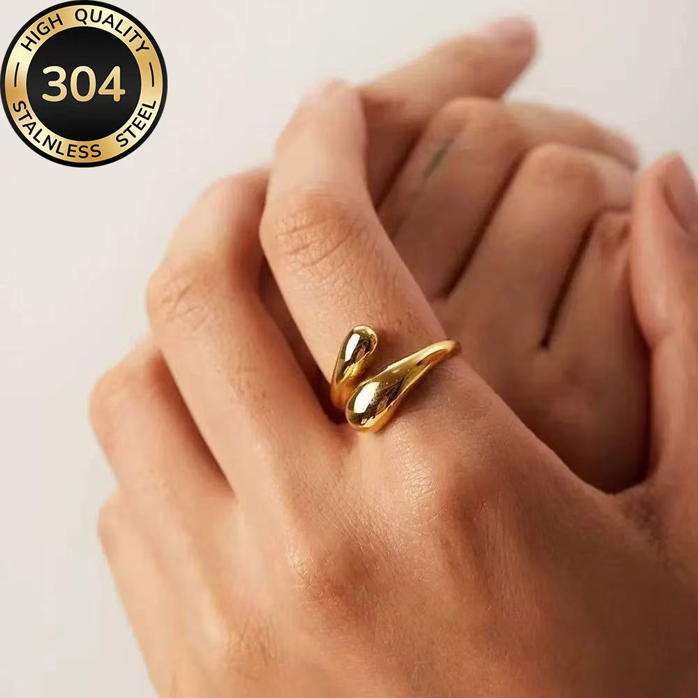 High-quality Stainless Steel Hypoallergenic Golden , Anti-fading, Easy And Elegant, Suitable For Everyday Wear Or Party Fashion Women's Ring, Jewelry Additions, Is A Delicate Gift For Women