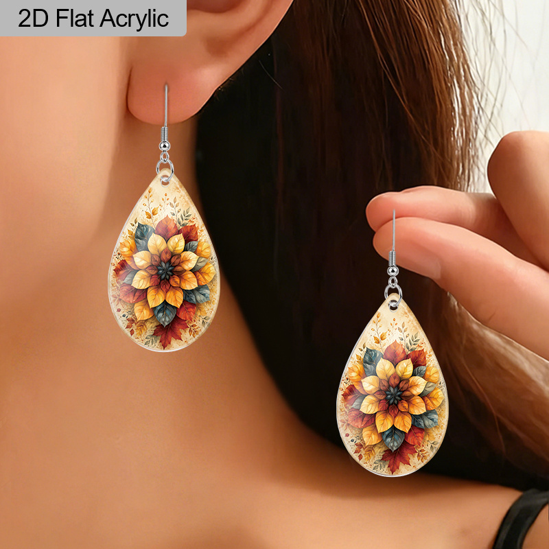 Women's Vintage Scottish Leaf Mandala Earrings