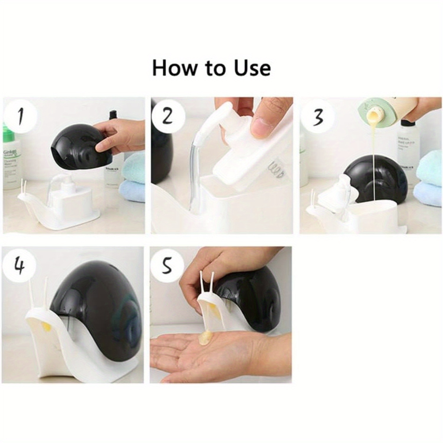 cute snail soap dispenser for kitchen bathroom  . (4.06oz) (brown) details 4