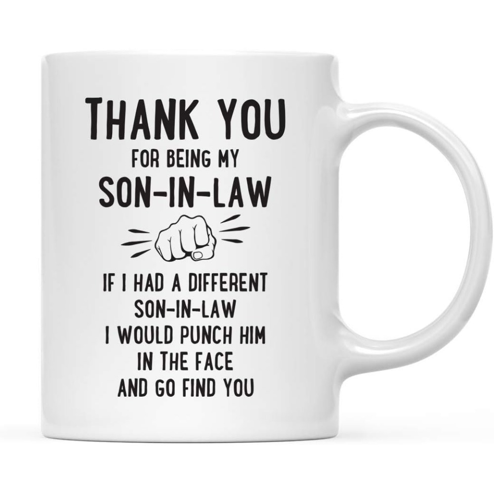 TEMU Funny Family 11oz. Coffee Mug Gift, Thank You For My Son-in-law, Face, 1pc, Christmas Birthday Drinking Cup Present Ideas Son In Law Coffee Mug Gift For Son In Law