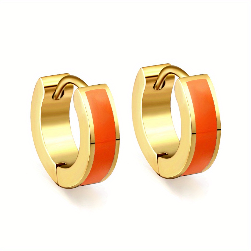 Image of A Pair Of New Niche Round Double-sided Ear Clips Stainless Steel Stud Earrings, With High-end Clothing, Suitable For Parties, Banquets, And Music Festivals