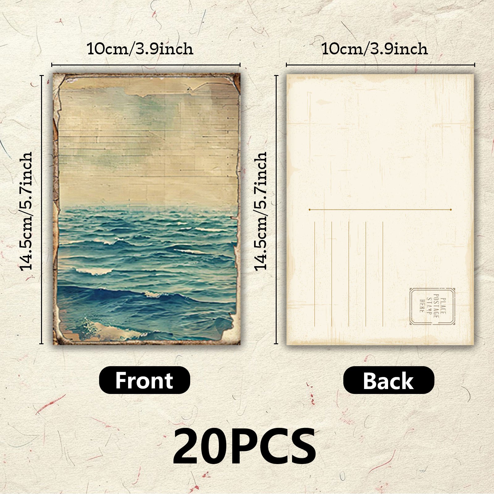 TEMU Set di 20 cartoline scrivibili a tema vintage, stile con d' disegnate a , carte messaggio artistiche e per decorazione di diari, biglietti di da