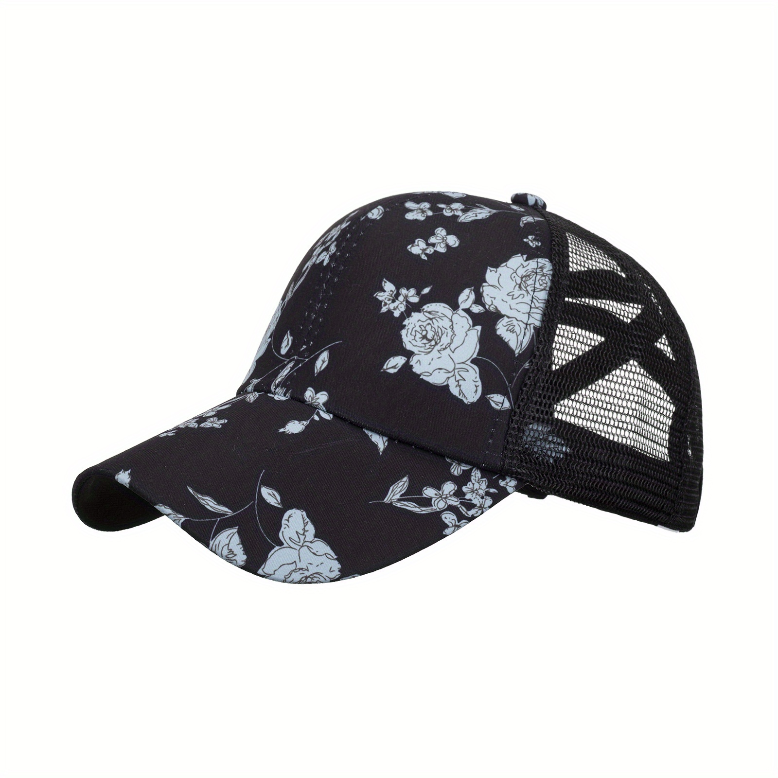 E-shop 1 Stück Schwarze Bedruckte Baseballmütze Outdoor Entenschnabelhut Casual Urlaub Sonnenhut