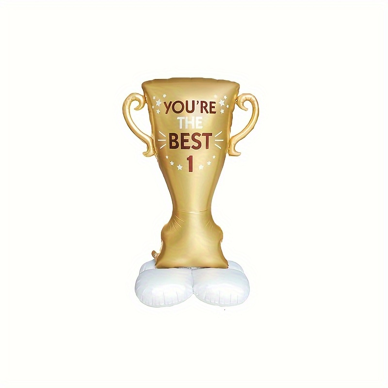Image of 1pc 60-inch Extra Large Base Trophy-shaped Balloon "" Message Suitable For Graduation Season, Birthday Party Decorations, , Company Team-building Competitions, And More, For Halloween, Christmas