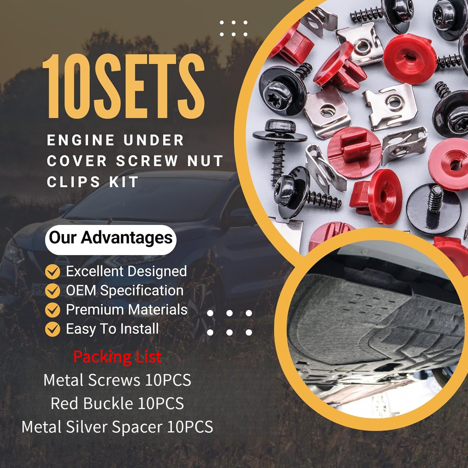 30pcs Compatible With Guard Of Car Engines, Chassis Covers, T30 Screws, Bolts, And Ford For Mkc