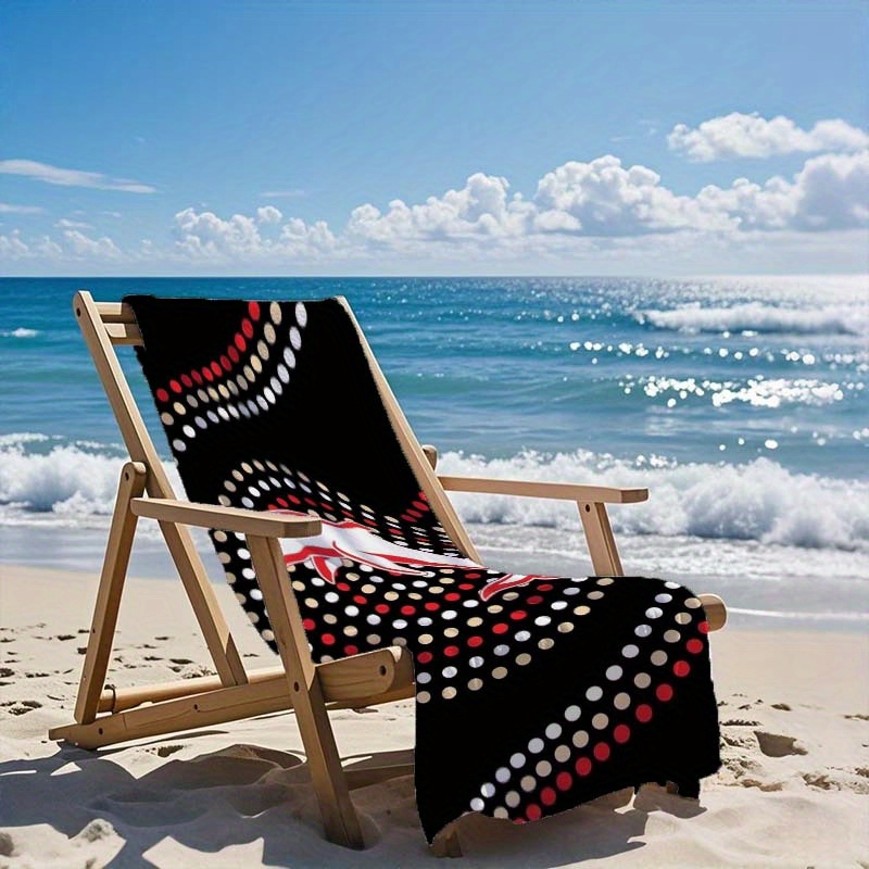 TEMU 1pc Beach Towel Team Sign Printed Beach Towel - Ultraabsorbent Quick-drying Swimming Towel, Lightweight Soft Beach Blanket, Suitable For Beach