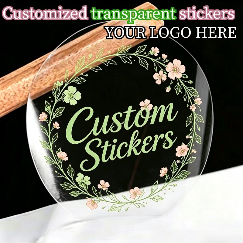 TEMU Transparent Custom Round Stickers, Strong Self-adhesive & Scratch Resistant, Hd Vivid Print Personalized Custom Logo, Pattern & Text Labels,