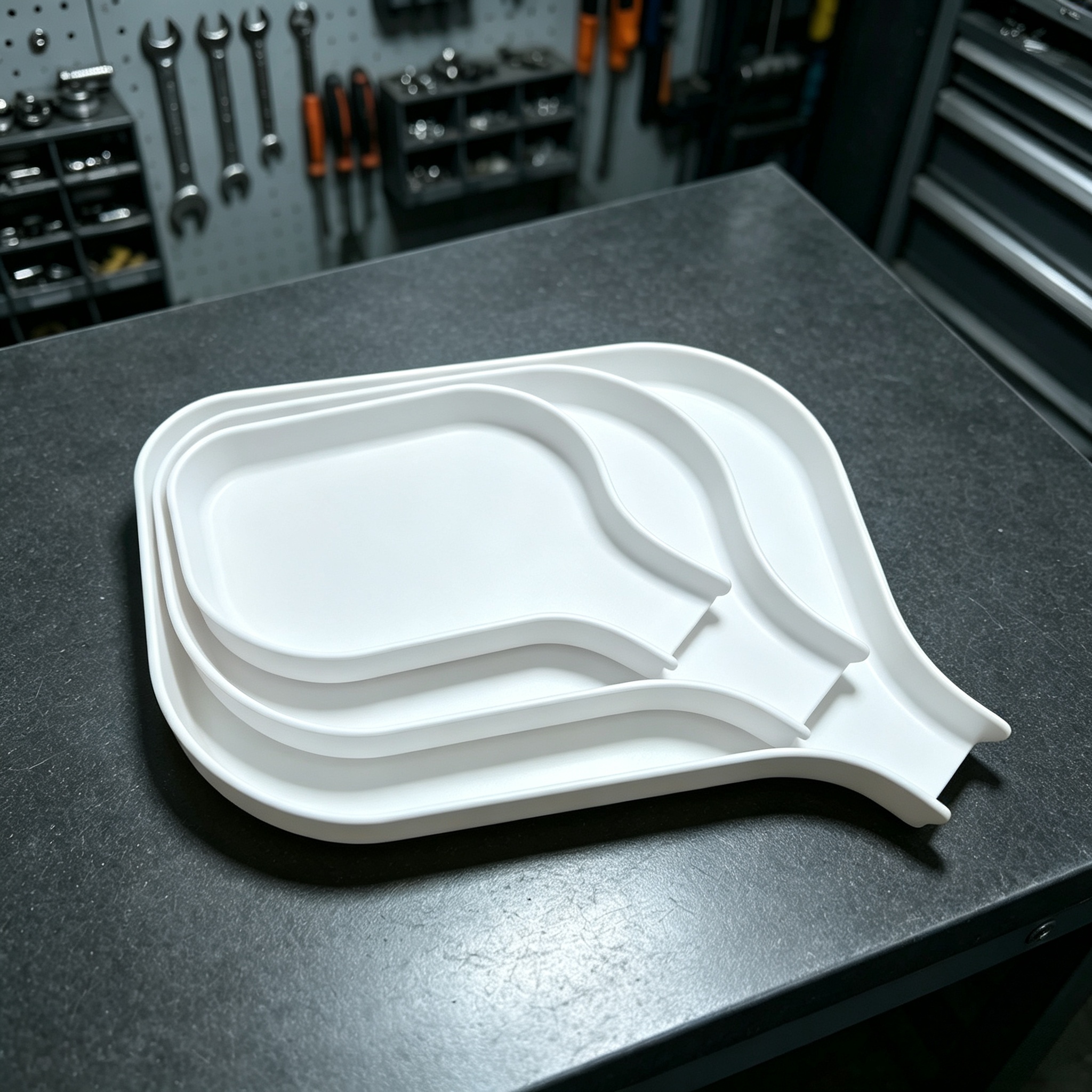 TEMU 3pcs Tool Storage Funnel Trays With Raised Edges - Preventing Screws, Bolts, Beads, And Small Parts From Falling - Equipped With Fully Sealable