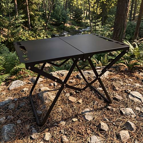 portable folding camping table outdoor metal top picnic table with stable frame lightweight 2 2kg table with 480lb capacity for bbq fishing travel garden and patio use 2271