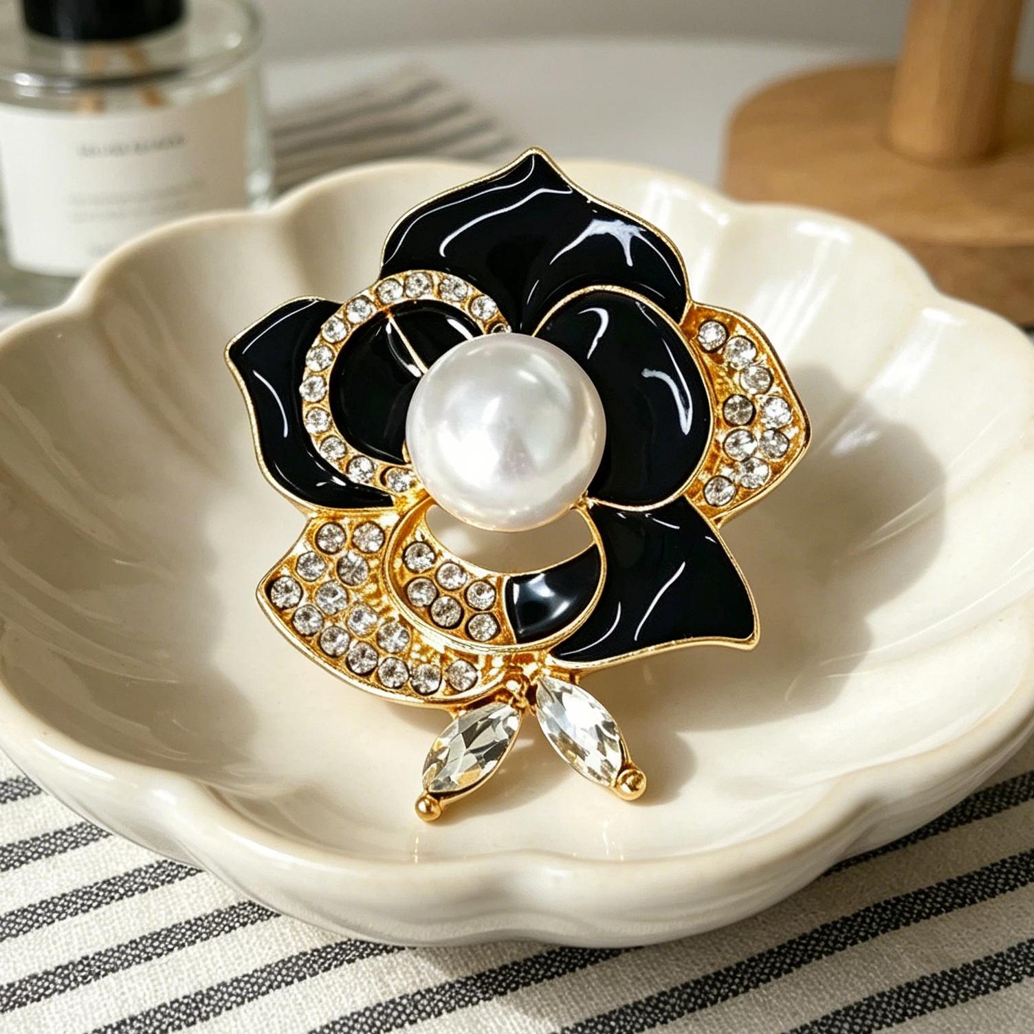TEMU Broche de 1 pieza con diseño floral vintage, adecuado para fiestas, banquetes y uso diario, una opción ideal para regalos festivos