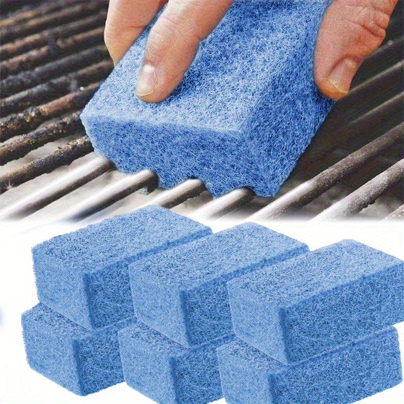 Image of 6pcs Bristle-free Grill Scrubber Set - Thickened Non-scratch Fiber Pads For Bbq Grates, Camp Stoves & Outdoor Cookware - Heat-resistant Cleaning Tools With Non-slip Grip
