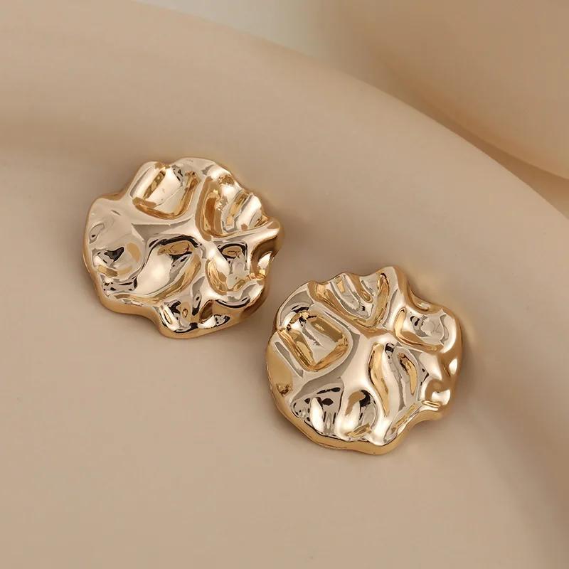 5pcs elegant golden zinc alloy shank buttons irregular shape   womens sweaters coats details 0