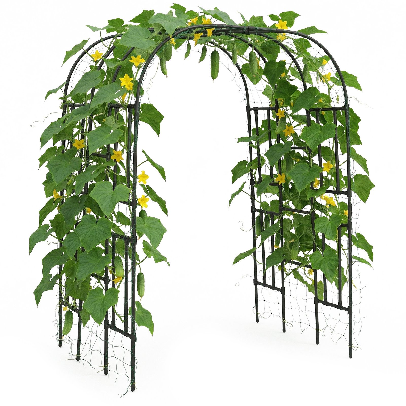 Image of Metal Garden Arch Trellis 86"x63"x47"-large Outdoor Arch Trellis For Climbing Plants, Grape And Cucumber Climbing Trellis, Ideal For Garden, Walkway And Yard