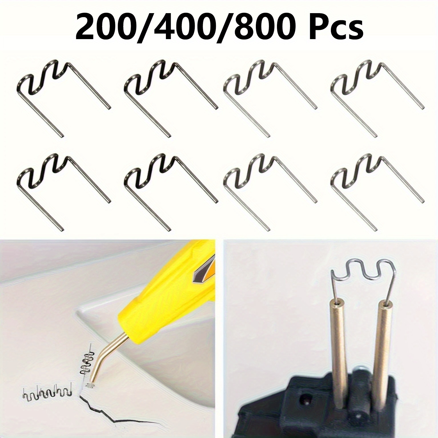 plastic welding hot melt nails durable and rust proof 200pcs 400pcs 800pcssuitable for plastic welding and repair pre cut   used for car motorcycle bumper and body repair suitable for professionals and personal hobbyists holiday gift