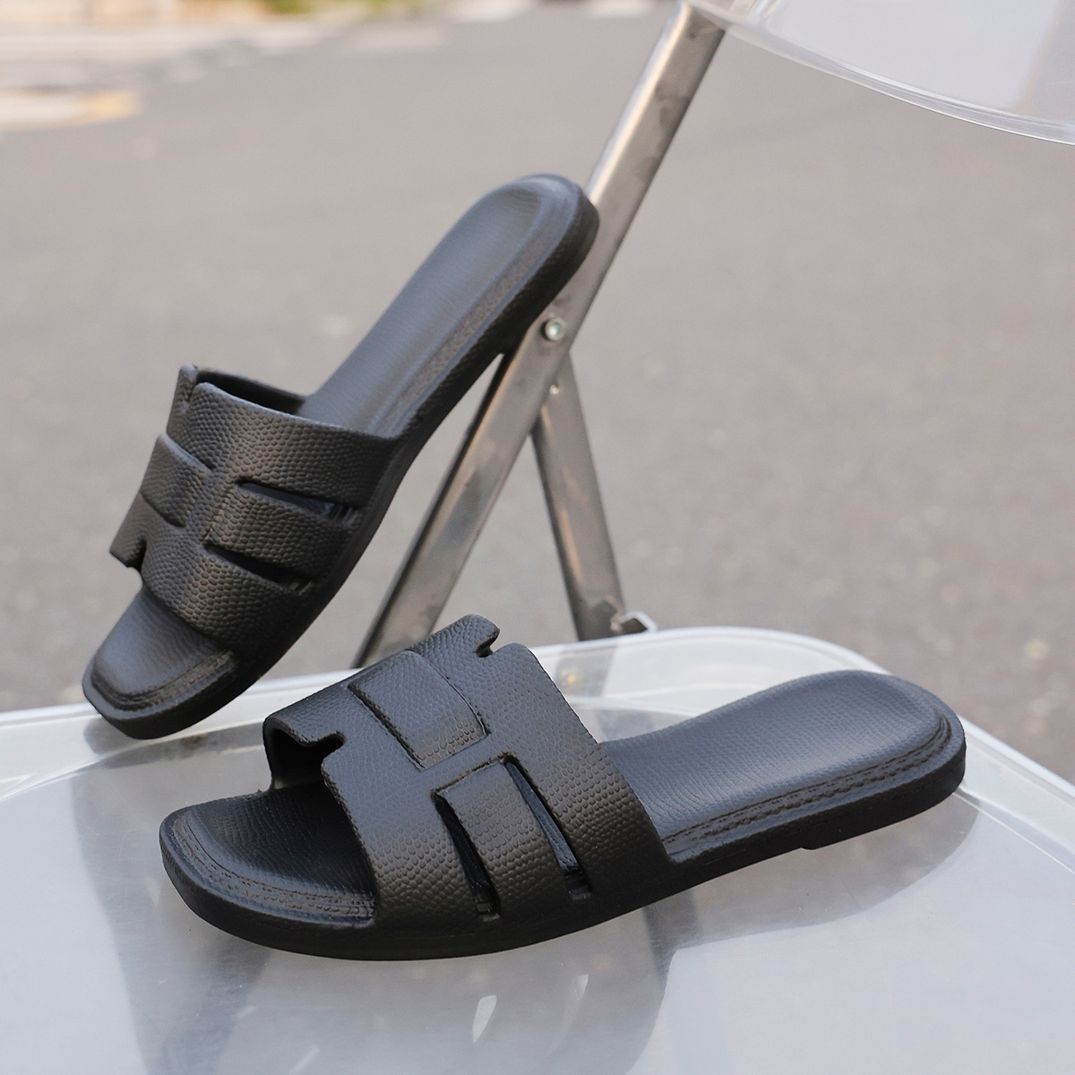 TEMU Sandales d'été ajourées pour femmes, pantoufles en EVA, sandales plates décontractées pour la plage, et , chaussures pour femmes