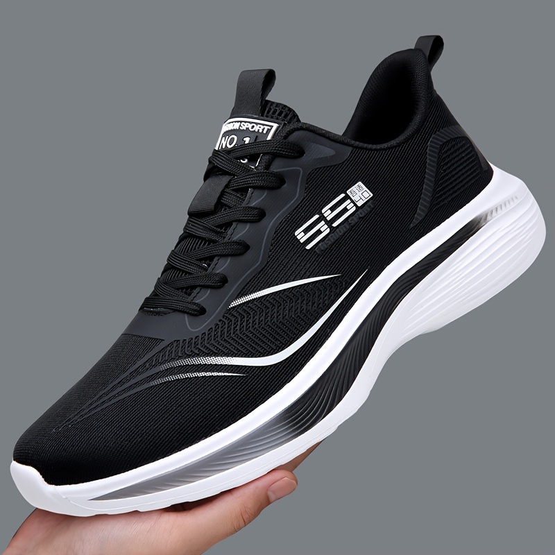 TEMU Men's Casual Sneakers, Couple's Style Men's Casual Sneakers, Breathable Mesh Gradient Color Running Shoes, Lace-up Platform Cushioning Casual