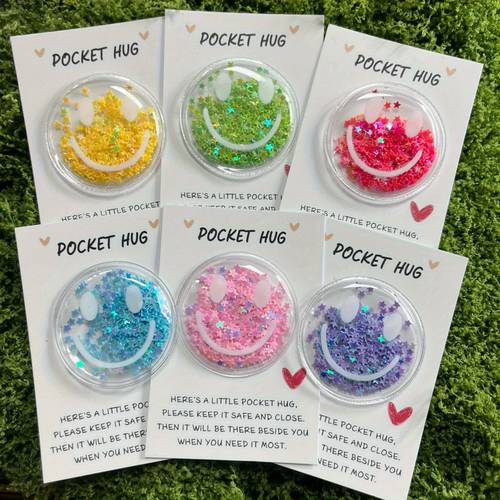 20pcs colorful sequined card set for pocket hug cards 10pcs sequined faces and 10pcs cards with assorted sparkling colors suitable for birthdays valentines day weddings and encouragement gifts random patterns