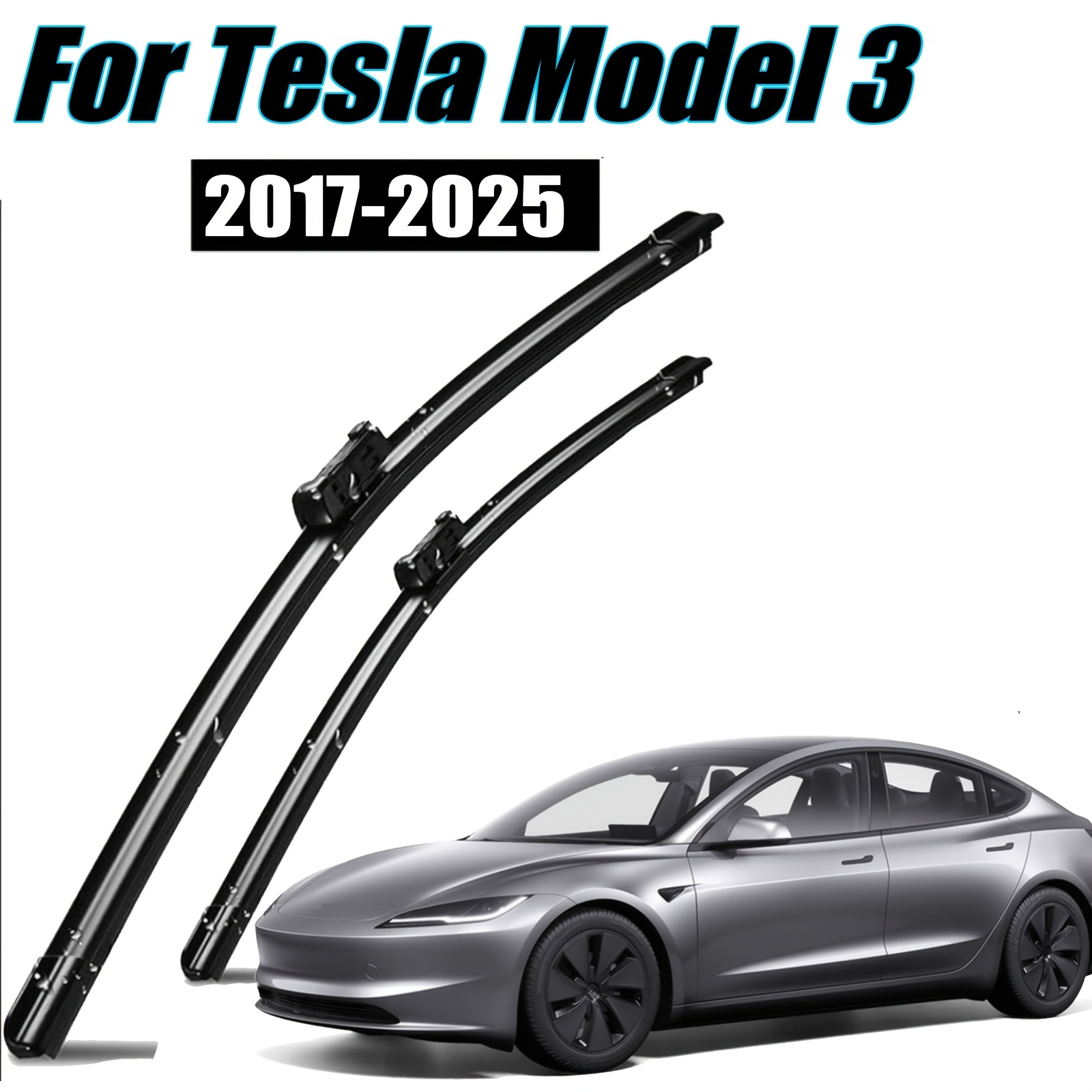 TEMU Compatible With For Model 3 Windshield Wipers From 2017 To 2025, Original Wipers Measuring 66.04cm And 48.26cm Sold As A Pair
